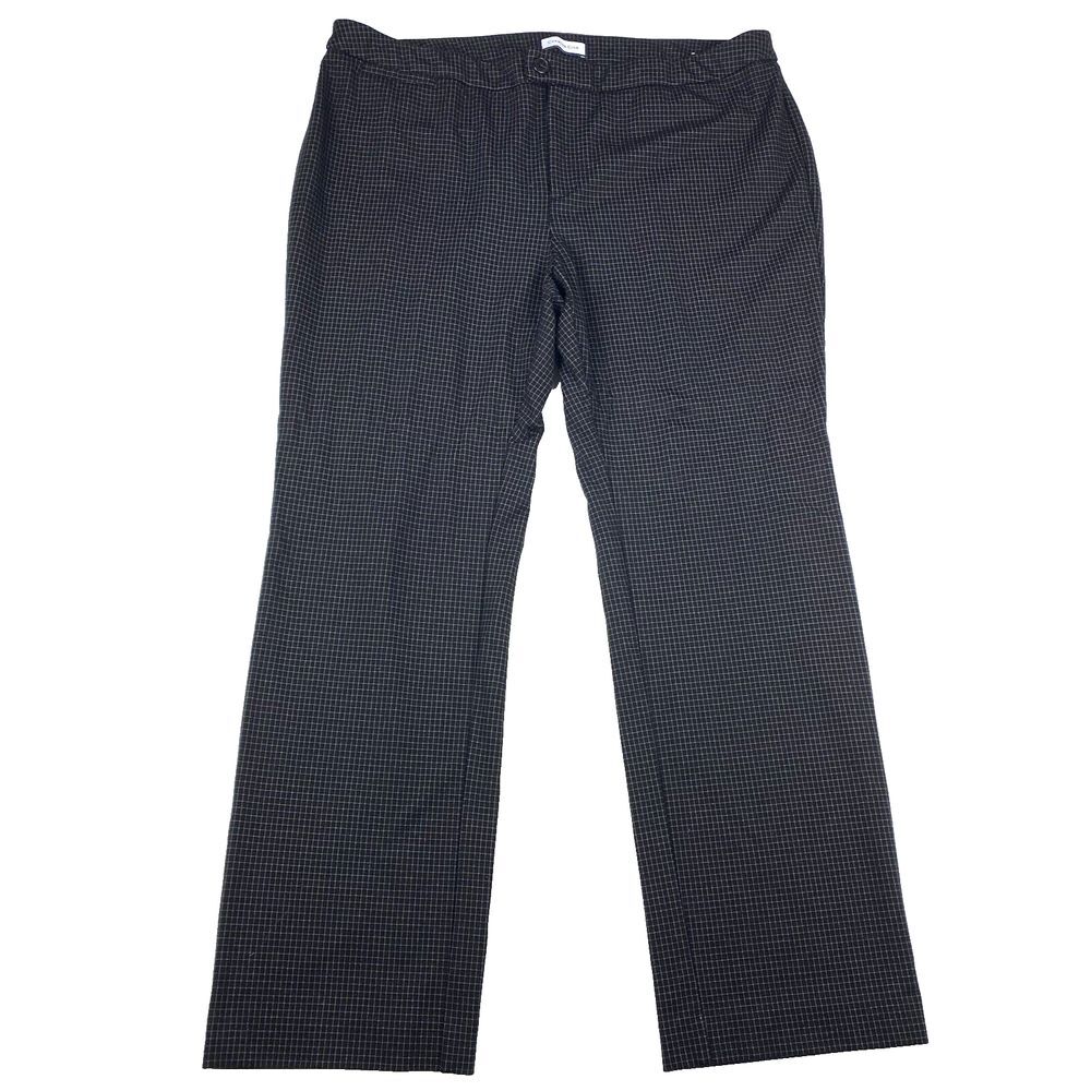 Charter Club‎ Pants Trousers Women's Size 18 Black/White Check Straight Leg